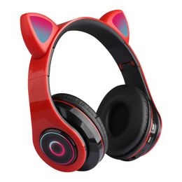 B39 Wireless LED Cat Ear Bluetooth Headphone Novelty Noise Cancelling Headphones For Kid iPhone Android Cell Phone iPad iPod Earphone