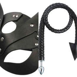 Nxy Sex Adult Toy Devil Tail Slave Whip Games Bdsm Bondage Toys for Woman Cockring Flogger Paddle Spanking Restraints Whips 1225
