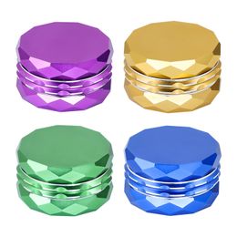 60*35 mm Diamond Aluminium Alloy Metal Smoking Herb GrindersWith Magnetic Lid Tobacco Miller Spices Crusher Wholesale