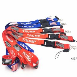 Trump Lanyards Keychain Party Favour USA Flag ID Badge Holder Key Ring Straps for Mobile Phone GWF13145