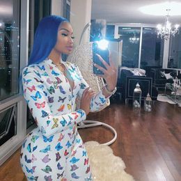 Women's Jumpsuits & Rompers Fitness Printed Casual Biker Playsuit Romper Women Home Clothes Long Sleeve Skinny Jumpsuit Pants 2023 S-2XLWome