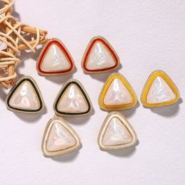 Boho Cute Imitation Pearl Stud Earrings Fashion 4 Colours Triangle-shaped Earring Jewellery Accessories Gifts