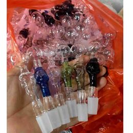 Curved skull Glass bowl Oil burners Glass Pipes glass bong oil rig water pipes Skull Bucket Nails 14mm male joint