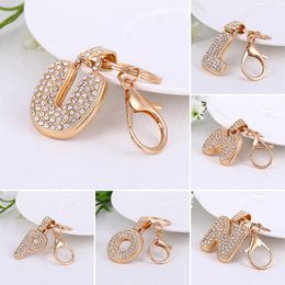 Creative Letter Keychain Rhinestone Crystal 26 English Letter Initial Resin Handbag Keyring Accessories For Women llaveros