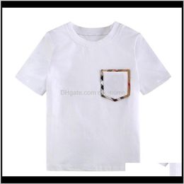 Tees Clothing Baby Maternity Drop Delivery 2021 Summer Boys Girls T Shirts Baby Round Neck Shortsleeved Tshirts White Cotton Leisure Tshirt K