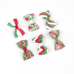 Xmas Grosgrain ribbon barrettes Hair Accessories 3pcs/set baby girls Striped hairclips Christmas bow hairpin M3633