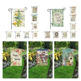 Spring Garden Flag courtyard welcome flag home Outdoor double sided printing Dragonfly car Banner Flags 32style T2I51930