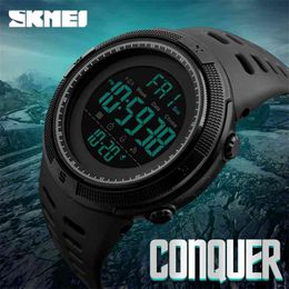 SKMEI бренд мужские спортивные часы мода Chronos обратный отсчет мужские водонепроницаемые светодиодные цифровые часы мужчина военные часы Relogio Masculino 210407