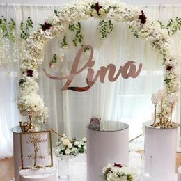 Custom Mirror Rose Gold Baby Name Sign Nursery Wall Decoration Personalized Name Sign Wedding Party Baptism 210408