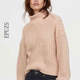 Winter turtleneck sweater casual long sleeve knitted women pullovers korean winter clothes pull femme 210521