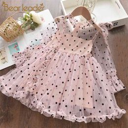 Girls Mesh Sweet Dresses Summer Kids Baby Sequins Dot Party Costumes Children Vestidos Cute Clothing 2 6Y 210429