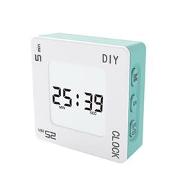 Timers Multifunctional DIY Time Management Pomodoro Timer Creative Square Alarm Clock Vibration Flashing Backlight Reminder For