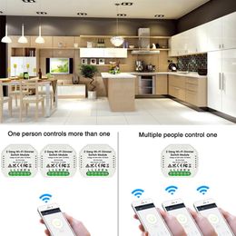 -2 Gang 2 way WiFi Smart Light Switch Switch Breaker Modulo FAI DA TE Modulo Smart Life / Tuya APP Telecomando Lavorare con Alexa Echo Google Home A53