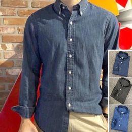 Men's Casual Shirts Autumn Men 100cotton Denim Crocodile Jeans Camisa Masculina Long Sleeve Social Hombre Chemises Homme Streetwear