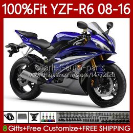 Yamaha için Enjeksiyon Fairings YZF-R6 YZF R 6 YZF R6 600 YZF-600 YZFR6 08 09 10 12 13 15 16 99NO.158 YZF600 2008 2009 2010 2011 2012 2013 2014 2015 2016 OEM Vücut Parlak Mavi