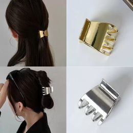 Korean Tiny Metal Geometric Hair Claw 2021 Trendy Hair Crabs Clip Women Elegant Ponytail Clip Barrettes Girl Hair Ornaments Gift