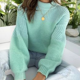 Autumn Winter Women Knitted Sweaters Pullovers Jumpers Half Turtleneck Thick Warm Female Sweater Pull Femme 210415