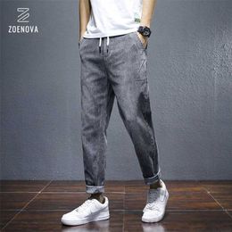 Brand Clothing Summer Men's Jeans Cotton Denim Hip Hop Harem Pants Joggers Streetwear Slim Grey Pants Hombre Harem Trousers Male 211104