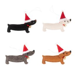 Christmas Decorations 2021 Happy Year Ornaments Dachshund Tree Decoration Doll Hang For Home Decor Natal Xmas Gift