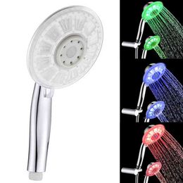 LED Light 7 Color SHOWER HEAD Temperature Control 3 Color NOZZL Universal Bath Water Saving Sprayer Bathroom Rainfall ShowerHead H1209