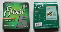 2 Sets 14777 Elixir Bass strings Nanoweb ultra thin coating stainless steel Electric bass-Strings Medium-light B .045--.130 used for 5-string-bass