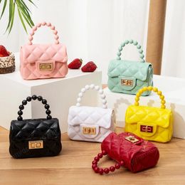 Kids Jelly Purse Cute PVC Crossbody Bags for Women Mini Coin Wallet Baby Girl Party Pearl Hand Bags Tote