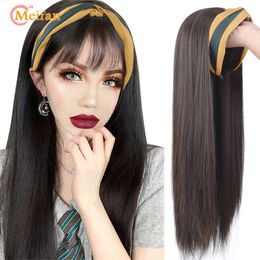 -Meifan Lunga destra / riccia Lolita U-Part Mezza parrucca a testa con nastro per capelli Needls Invisible Natural Natural Clip sintetico