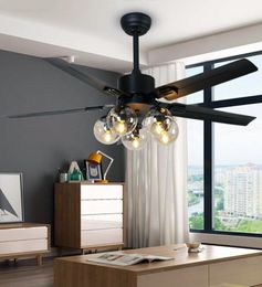 Living Room Ceiling Fan Lamp Simple Modern Nordic Magic Bean Household Bedroom Dining Silent LED Fans