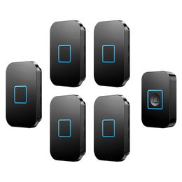 Other Door Hardware CACAZI 1 Button 5 Receivers US EU UK Plug Wireless Waterproof Doorbell 300M Remote Intelligent Home Cordless 60 Chimes 0