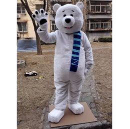 Halloween White Bear Mascot Costume High Quality Customise Cartoon Anime theme character Adult Size Christmas Carnival fancy dress