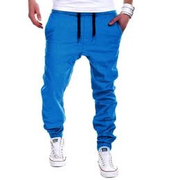 Men's Fashion Casual Jogger Pants Work Tracksuit Drawstring Pockets Drop Crotch Baggy Trousers Streetwear Harem Pants Sweatpants Y0811