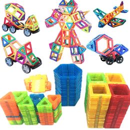 185-47PCS Magnet Toy Building Blocks Magnetic Construction Sets Designer Kids toddler Toys for children funny Christmas Gifts Q0723