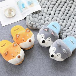 Female Winter Plush Home Shoes Cute Cartoon Animal Cotton Slippers Women's Warm Sneakers Ladies Bedroom Flip Flops Furry Slides