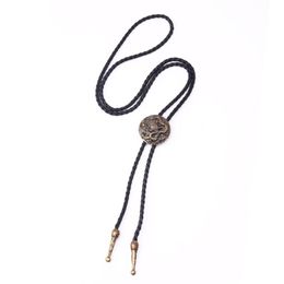 Bow Ties Novelty Bronzed Chinese Ethnic Style Men Women Bolo Tie Leather Chain Sweater Shirts ChainBow BowBow