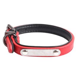 Dog Collars & Leashes Rein Adjustable Accessories Artificial Leather Engrave Name Number Durable Use With Tag Practical Pet Collar Decoratio