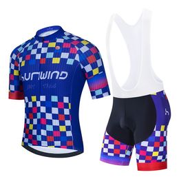 2024 Huriwind Cycling Jersey sets Bicycle Short Sleeve Cycling Clothing Bike maillot Cycling Jersey Bib shorts A22