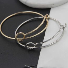 6pcs /lot Fashion Jewelry Metal Copper Brass Geometric Circle Bangle Q0717