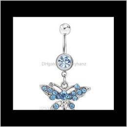 & Bell Button Rings Jewellery Drop Delivery 2021 D0141 ( 1 ) Ltdotblue Colour Nice Butterfly Style With Piercing Jewlery Navel Belly Ring Body K