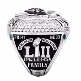 W34L Cluster Rings Wholesale Philadelphia 2017 Eagles World Championship Ring Tide Holiday Gifts for Friends