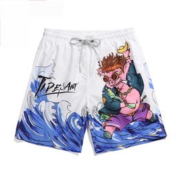 Man Summer Floral Printing Men Shorts Beach Breathable Quick Dry Loose Casual Style 210629