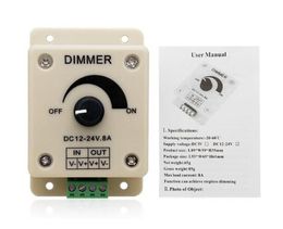 1Pcs LED Dimmer Switch 12-24V 8A Adjustable Brightness Lamp Strip Driver Single Color Light Power Supply Controller