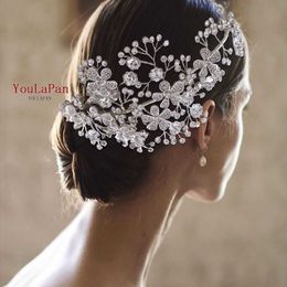 TOPQUEEN HP273 Bridal Hair Headband Crystal Headpiece Wedding Headdresses Women Tiara Rhinestone Headband Beauty Queen Crowns X0625