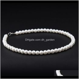 twisted beaded necklaces UK - Drop Delivery 2021 Elegant Lady Necklace Women Beads Beaded Pendants Necklaces Imitation Pearl Short Chain Chocker Jewelry Jewellry 4Wav8