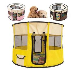 Outdoors Dog Cat House For Small Large s Breathable Portable Tent Foldable s Round Pet Playpen 210924