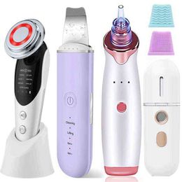 electric blackhead remover Australia - Face Care Devices 2022 Ems Led Light Therapy Skin Massager Ultrasonic Scrubber Electric Blackhead Remover Nano Spray Steamer 220221