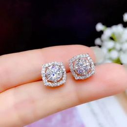 Stunning Lab Moissanite Stud Earring 100% Real 925 sterling silver Jewellery Engagement Wedding Earrings for Women Bridal