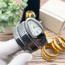 High Quality Three Stitches feminino quartzo assistir relógios de luxo com cinta de metal top serpentine wristwatch175u