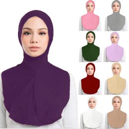 Ramadan One Piece Muslim Women Prayer Under Scarf Hat Amira Cap Turban Neck Hijab Full Cover Islamic Headwear Warp Middle East
