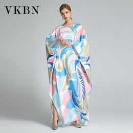 VKBN Spring Summer Dresses for Women Plus Size Clothing for Women Loose Batwing Sleeve Long Dresses for Women Party Wedding 210507