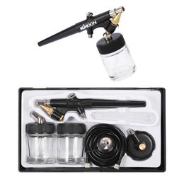 Airbrush Paint Kit High Atomizing Syphon Feed Spray Gun Single Action Air Brush Kit for Makeup Art Painting Tattoo Manicure 210719